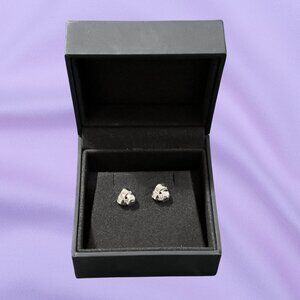 Vintage Avon Silvertone Knot Stud Earrings